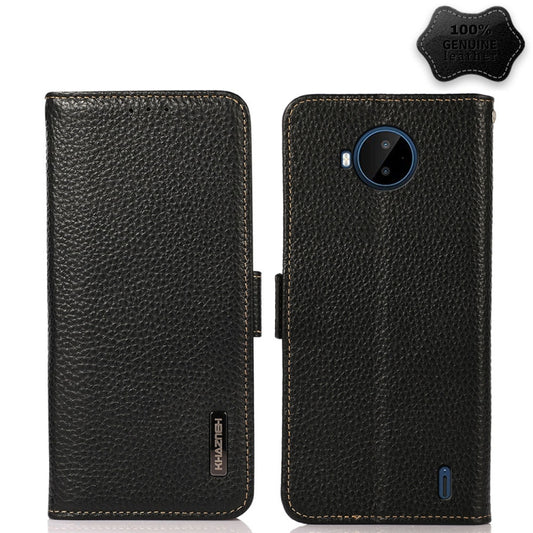 KHAZNEH Side-Magnetic Litchi Genuine Leather RFID Phone Case, For Nokia C20 Plus, For OPPO Realme 9i, For OPPO Reno7 5G / Find X5 Lite, For Xiaomi Redmi Note 11 Pro 5G / 4G Foreign Version, For Xiaomi Redmi Note 11 Pro 5G / 4G                          ...