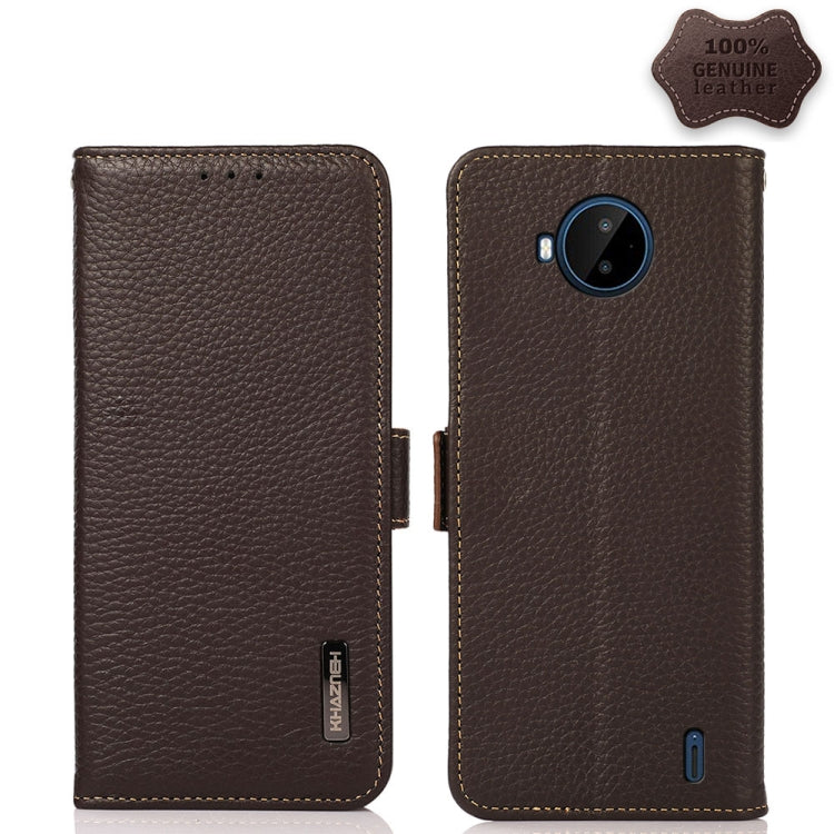 KHAZNEH Side-Magnetic Litchi Genuine Leather RFID Phone Case, For Nokia C20 Plus, For OPPO Realme 9i, For OPPO Reno7 5G / Find X5 Lite, For Xiaomi Redmi Note 11 Pro 5G / 4G Foreign Version, For Xiaomi Redmi Note 11 Pro 5G / 4G                          ...