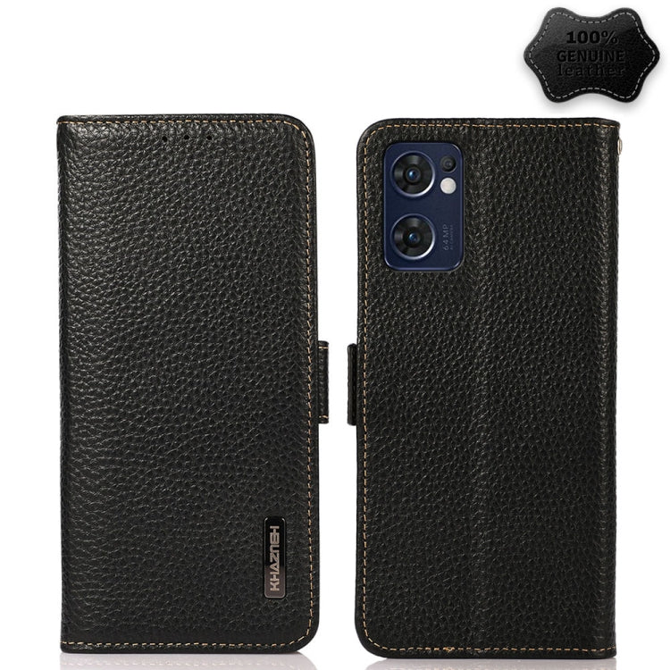KHAZNEH Side-Magnetic Litchi Genuine Leather RFID Phone Case, For Nokia C20 Plus, For OPPO Realme 9i, For OPPO Reno7 5G / Find X5 Lite, For Xiaomi Redmi Note 11 Pro 5G / 4G Foreign Version, For Xiaomi Redmi Note 11 Pro 5G / 4G                          ...