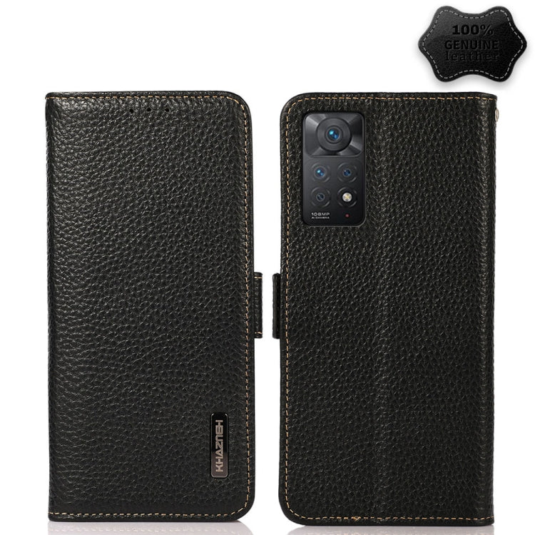 KHAZNEH Side-Magnetic Litchi Genuine Leather RFID Phone Case, For Nokia C20 Plus, For OPPO Realme 9i, For OPPO Reno7 5G / Find X5 Lite, For Xiaomi Redmi Note 11 Pro 5G / 4G Foreign Version, For Xiaomi Redmi Note 11 Pro 5G / 4G                          ...