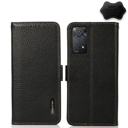 KHAZNEH Side-Magnetic Litchi Genuine Leather RFID Phone Case, For Nokia C20 Plus, For OPPO Realme 9i, For OPPO Reno7 5G / Find X5 Lite, For Xiaomi Redmi Note 11 Pro 5G / 4G Foreign Version, For Xiaomi Redmi Note 11 Pro 5G / 4G                          ...