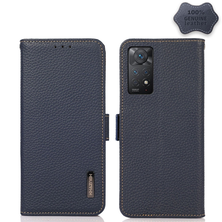 KHAZNEH Side-Magnetic Litchi Genuine Leather RFID Phone Case, For Nokia C20 Plus, For OPPO Realme 9i, For OPPO Reno7 5G / Find X5 Lite, For Xiaomi Redmi Note 11 Pro 5G / 4G Foreign Version, For Xiaomi Redmi Note 11 Pro 5G / 4G                          ...