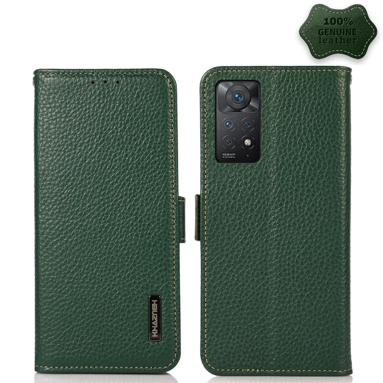 KHAZNEH Side-Magnetic Litchi Genuine Leather RFID Phone Case, For Nokia C20 Plus, For OPPO Realme 9i, For OPPO Reno7 5G / Find X5 Lite, For Xiaomi Redmi Note 11 Pro 5G / 4G Foreign Version, For Xiaomi Redmi Note 11 Pro 5G / 4G                          ...