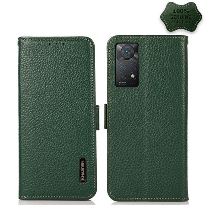 KHAZNEH Side-Magnetic Litchi Genuine Leather RFID Phone Case, For Nokia C20 Plus, For OPPO Realme 9i, For OPPO Reno7 5G / Find X5 Lite, For Xiaomi Redmi Note 11 Pro 5G / 4G Foreign Version, For Xiaomi Redmi Note 11 Pro 5G / 4G                          ...