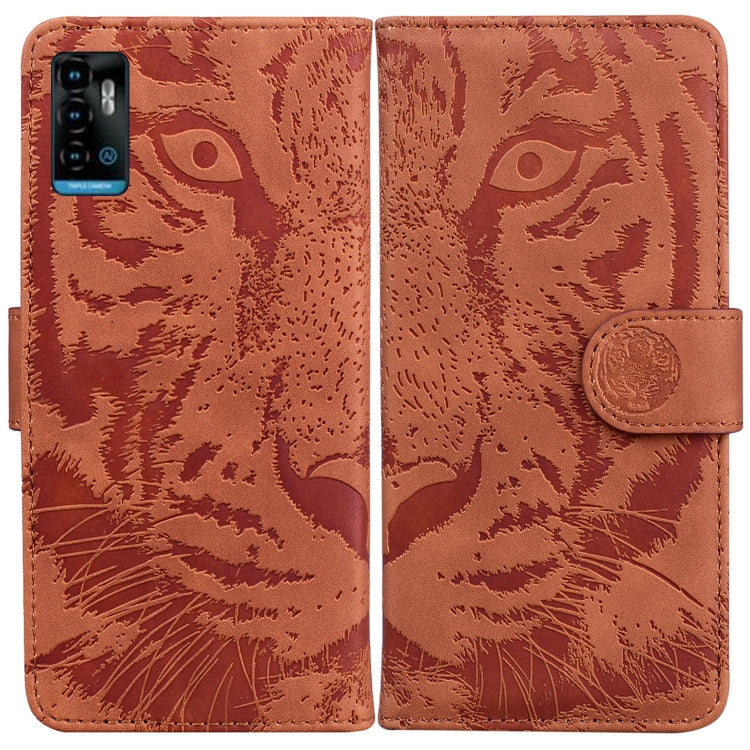 Tiger Embossing Pattern Horizontal Flip Leather Phone Case, For Samsung Galaxy A23, For ZTE Blade A52, For ZTE Blade A72 / V40 Vita