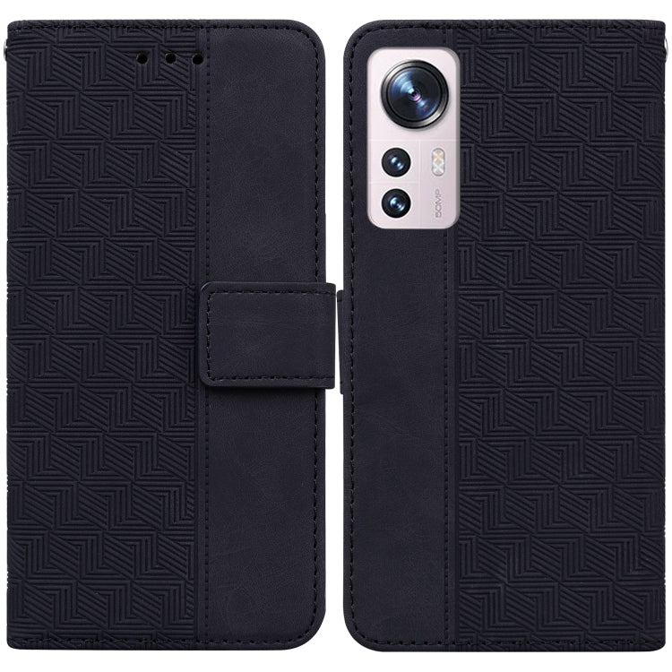 Geometric Embossed Leather Phone Case, For Xiaomi 12 / 12X, For Xiaomi 12 Pro, For Xiaomi Mi 10T Lite 5G, For Xiaomi Mi 10T Pro 5G / 10T 5G