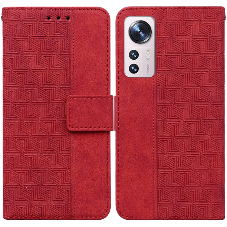 Geometric Embossed Leather Phone Case, For Xiaomi 12 / 12X, For Xiaomi 12 Pro, For Xiaomi Mi 10T Lite 5G, For Xiaomi Mi 10T Pro 5G / 10T 5G