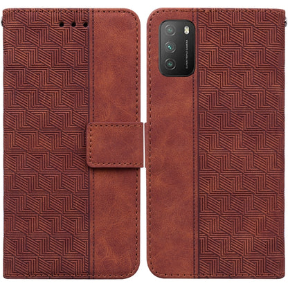 Geometric Embossed Leather Phone Case, For Xiaomi Poco M3 / Redmi 9 Power, For Xiaomi Poco M4 Pro, For Xiaomi Poco X3 NFC / Poco X3, For Xiaomi Poco X4 Pro 5G