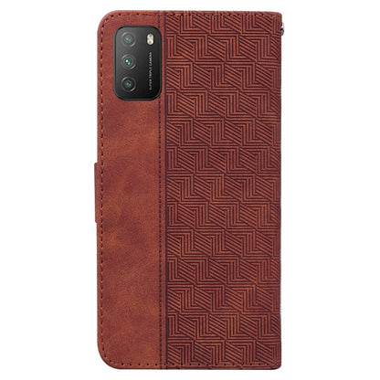 Geometric Embossed Leather Phone Case, For Xiaomi Poco M3 / Redmi 9 Power, For Xiaomi Poco M4 Pro, For Xiaomi Poco X3 NFC / Poco X3, For Xiaomi Poco X4 Pro 5G