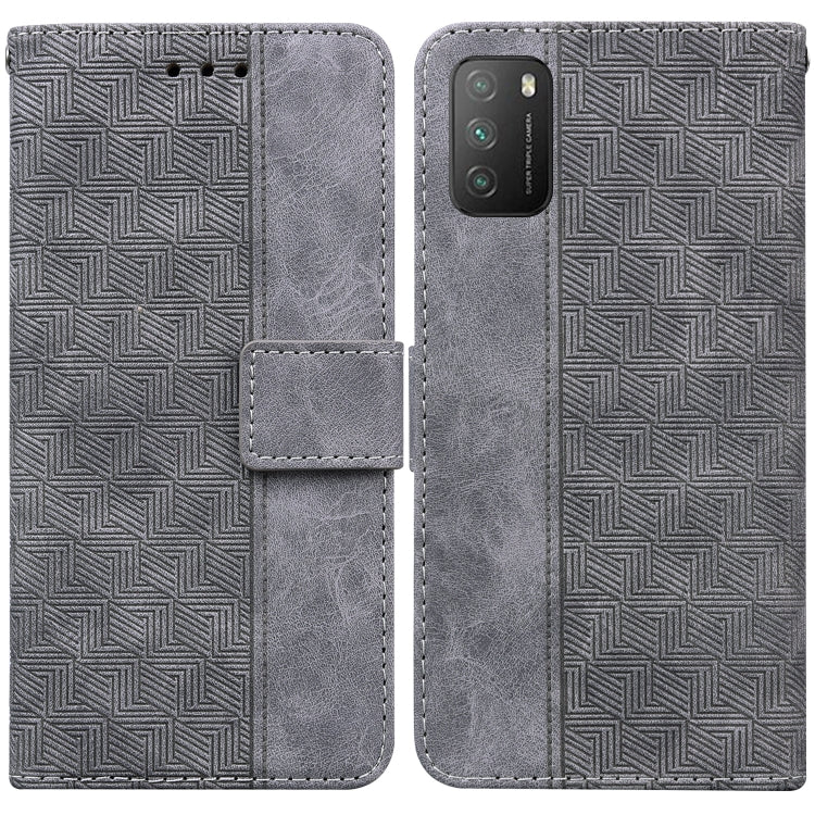 Geometric Embossed Leather Phone Case, For Xiaomi Poco M3 / Redmi 9 Power, For Xiaomi Poco M4 Pro, For Xiaomi Poco X3 NFC / Poco X3, For Xiaomi Poco X4 Pro 5G