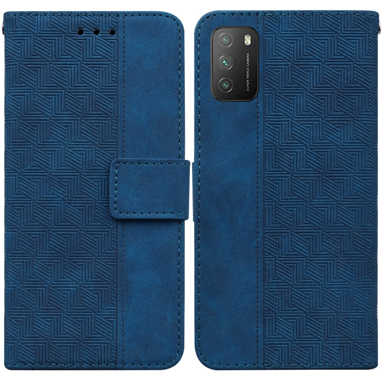 Geometric Embossed Leather Phone Case, For Xiaomi Poco M3 / Redmi 9 Power, For Xiaomi Poco M4 Pro, For Xiaomi Poco X3 NFC / Poco X3, For Xiaomi Poco X4 Pro 5G