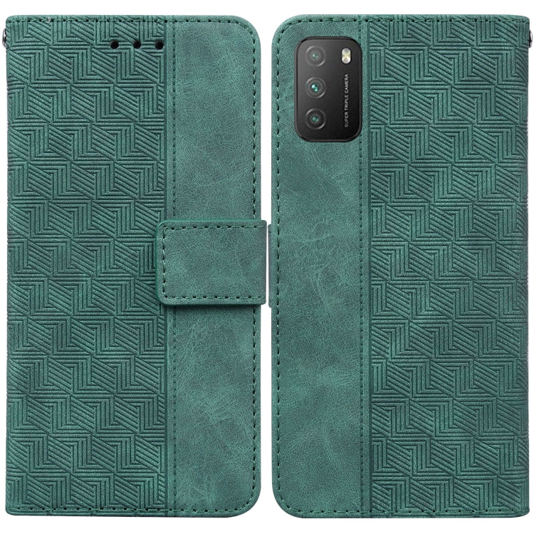 Geometric Embossed Leather Phone Case, For Xiaomi Poco M3 / Redmi 9 Power, For Xiaomi Poco M4 Pro, For Xiaomi Poco X3 NFC / Poco X3, For Xiaomi Poco X4 Pro 5G