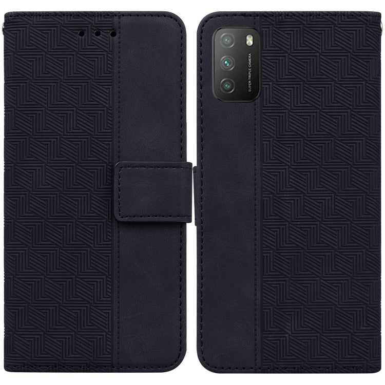 Geometric Embossed Leather Phone Case, For Xiaomi Poco M3 / Redmi 9 Power, For Xiaomi Poco M4 Pro, For Xiaomi Poco X3 NFC / Poco X3, For Xiaomi Poco X4 Pro 5G