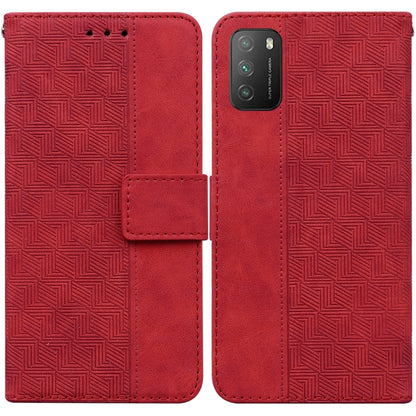 Geometric Embossed Leather Phone Case, For Xiaomi Poco M3 / Redmi 9 Power, For Xiaomi Poco M4 Pro, For Xiaomi Poco X3 NFC / Poco X3, For Xiaomi Poco X4 Pro 5G