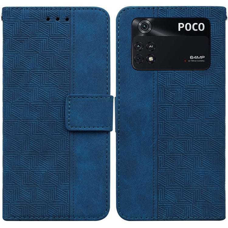 Geometric Embossed Leather Phone Case, For Xiaomi Poco M3 / Redmi 9 Power, For Xiaomi Poco M4 Pro, For Xiaomi Poco X3 NFC / Poco X3, For Xiaomi Poco X4 Pro 5G
