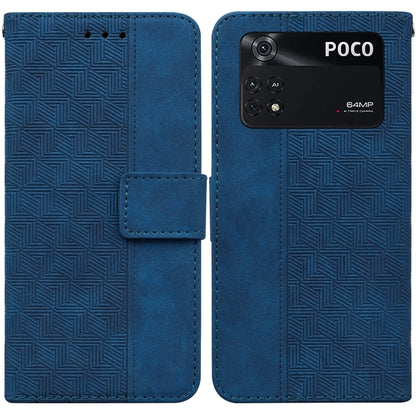 Geometric Embossed Leather Phone Case, For Xiaomi Poco M3 / Redmi 9 Power, For Xiaomi Poco M4 Pro, For Xiaomi Poco X3 NFC / Poco X3, For Xiaomi Poco X4 Pro 5G