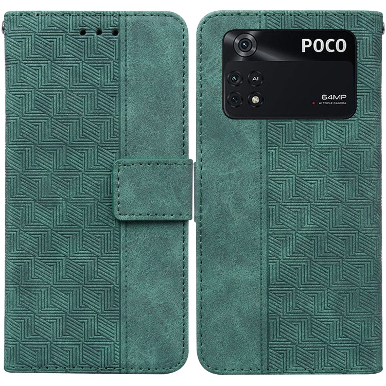 Geometric Embossed Leather Phone Case, For Xiaomi Poco M3 / Redmi 9 Power, For Xiaomi Poco M4 Pro, For Xiaomi Poco X3 NFC / Poco X3, For Xiaomi Poco X4 Pro 5G
