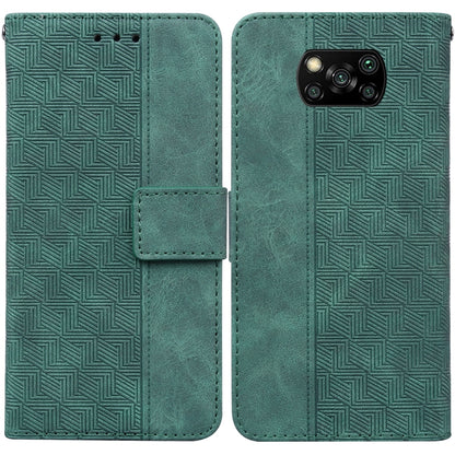 Geometric Embossed Leather Phone Case, For Xiaomi Poco M3 / Redmi 9 Power, For Xiaomi Poco M4 Pro, For Xiaomi Poco X3 NFC / Poco X3, For Xiaomi Poco X4 Pro 5G