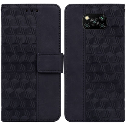 Geometric Embossed Leather Phone Case, For Xiaomi Poco M3 / Redmi 9 Power, For Xiaomi Poco M4 Pro, For Xiaomi Poco X3 NFC / Poco X3, For Xiaomi Poco X4 Pro 5G