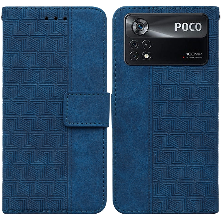 Geometric Embossed Leather Phone Case, For Xiaomi Poco M3 / Redmi 9 Power, For Xiaomi Poco M4 Pro, For Xiaomi Poco X3 NFC / Poco X3, For Xiaomi Poco X4 Pro 5G