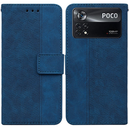 Geometric Embossed Leather Phone Case, For Xiaomi Poco M3 / Redmi 9 Power, For Xiaomi Poco M4 Pro, For Xiaomi Poco X3 NFC / Poco X3, For Xiaomi Poco X4 Pro 5G