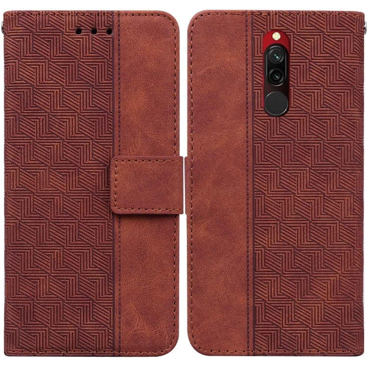 Geometric Embossed Leather Phone Case, For Xiaomi Redmi Note 9T / Note 9 5G, For Xiaomi Redmi Note 10 4G / Note 10S, For Xiaomi Redmi 8 / 8A, For Xiaomi Redmi 9 / 9 Prime / Poco M2