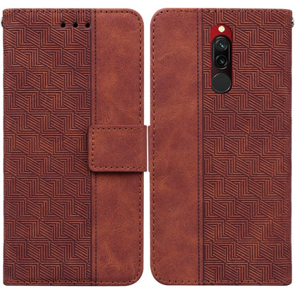 Geometric Embossed Leather Phone Case, For Xiaomi Redmi Note 9T / Note 9 5G, For Xiaomi Redmi Note 10 4G / Note 10S, For Xiaomi Redmi 8 / 8A, For Xiaomi Redmi 9 / 9 Prime / Poco M2