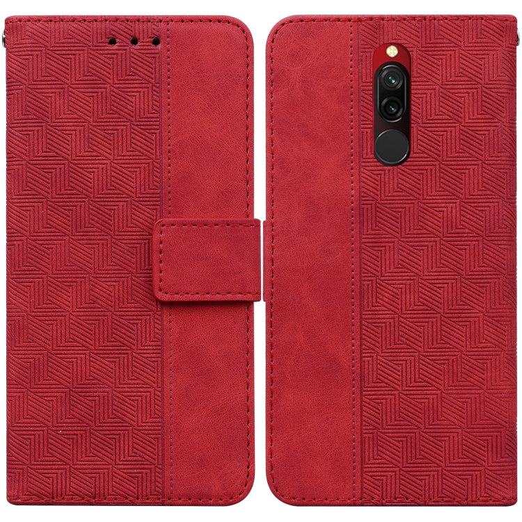 Geometric Embossed Leather Phone Case, For Xiaomi Redmi Note 9T / Note 9 5G, For Xiaomi Redmi Note 10 4G / Note 10S, For Xiaomi Redmi 8 / 8A, For Xiaomi Redmi 9 / 9 Prime / Poco M2