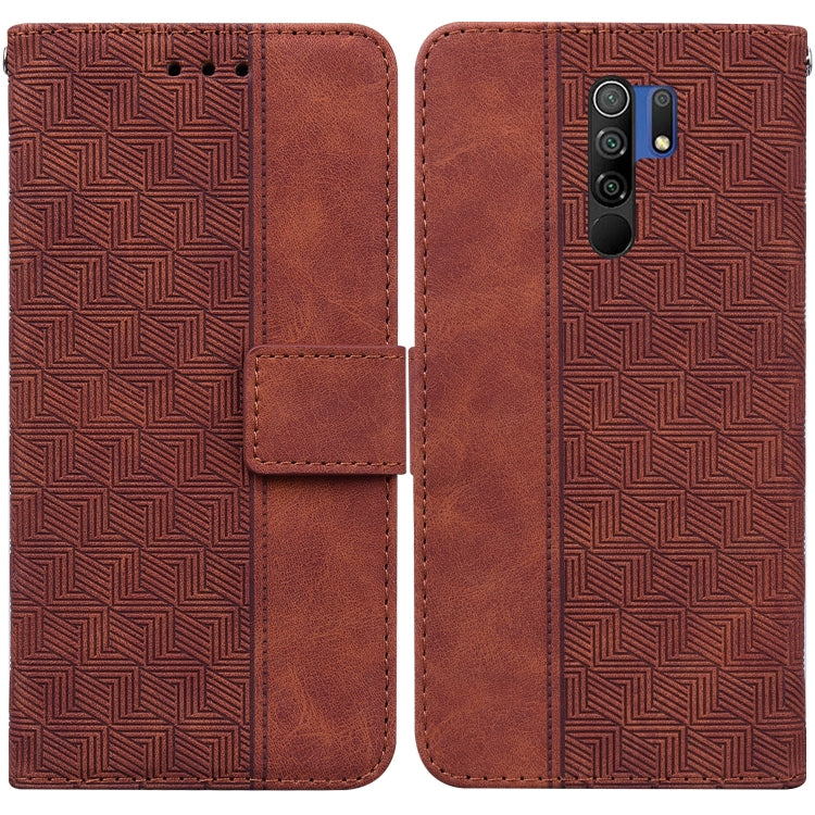Geometric Embossed Leather Phone Case, For Xiaomi Redmi Note 9T / Note 9 5G, For Xiaomi Redmi Note 10 4G / Note 10S, For Xiaomi Redmi 8 / 8A, For Xiaomi Redmi 9 / 9 Prime / Poco M2