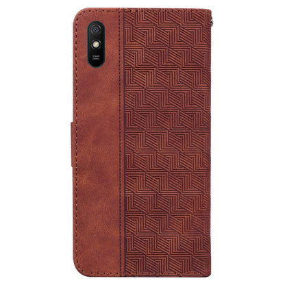 Geometric Embossed Leather Phone Case, For Xiaomi Redmi 9A, For Xiaomi Redmi 9C, For Xiaomi Redmi 10 / 10 Prime, For Xiaomi Redmi K40 / K40 Pro / Mi 11i