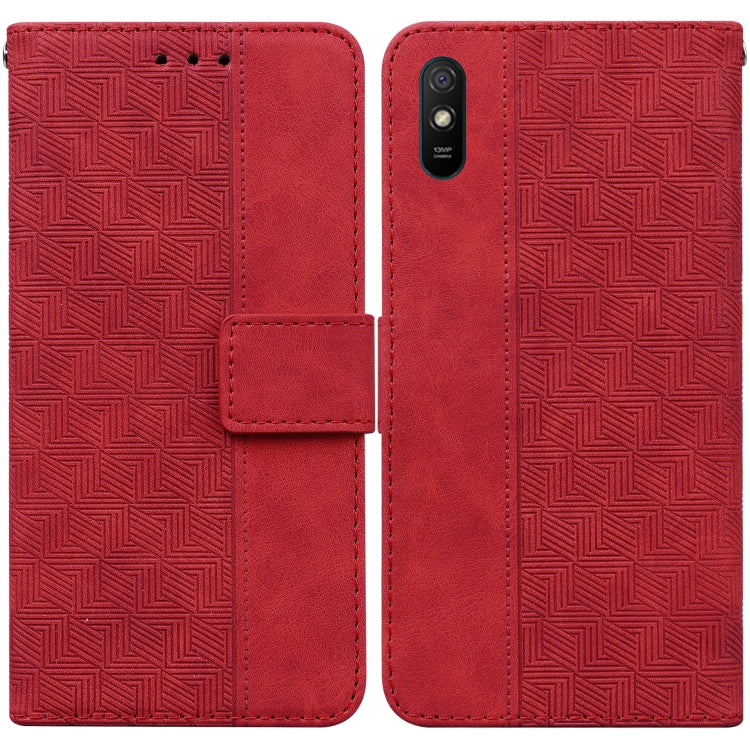 Geometric Embossed Leather Phone Case, For Xiaomi Redmi 9A, For Xiaomi Redmi 9C, For Xiaomi Redmi 10 / 10 Prime, For Xiaomi Redmi K40 / K40 Pro / Mi 11i