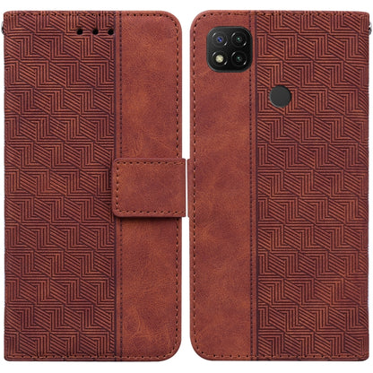 Geometric Embossed Leather Phone Case, For Xiaomi Redmi 9A, For Xiaomi Redmi 9C, For Xiaomi Redmi 10 / 10 Prime, For Xiaomi Redmi K40 / K40 Pro / Mi 11i