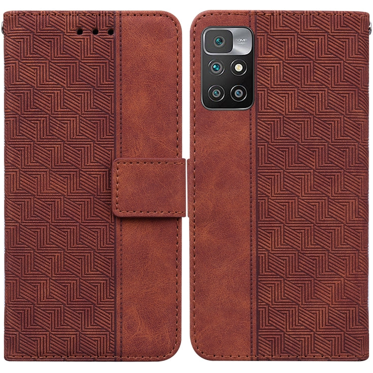 Geometric Embossed Leather Phone Case, For Xiaomi Redmi 9A, For Xiaomi Redmi 9C, For Xiaomi Redmi 10 / 10 Prime, For Xiaomi Redmi K40 / K40 Pro / Mi 11i