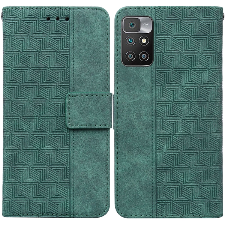 Geometric Embossed Leather Phone Case, For Xiaomi Redmi 9A, For Xiaomi Redmi 9C, For Xiaomi Redmi 10 / 10 Prime, For Xiaomi Redmi K40 / K40 Pro / Mi 11i