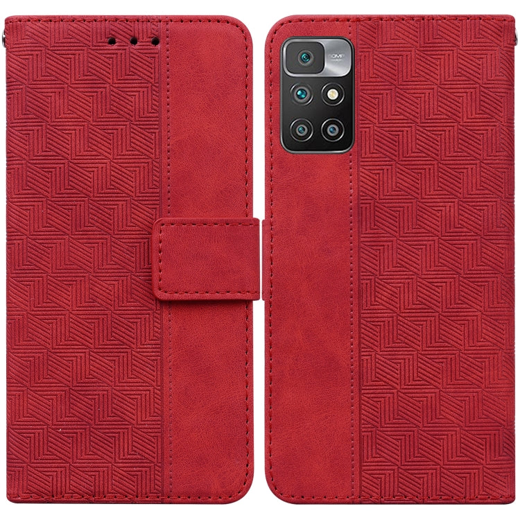 Geometric Embossed Leather Phone Case, For Xiaomi Redmi 9A, For Xiaomi Redmi 9C, For Xiaomi Redmi 10 / 10 Prime, For Xiaomi Redmi K40 / K40 Pro / Mi 11i