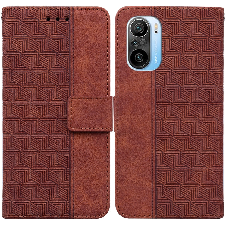 Geometric Embossed Leather Phone Case, For Xiaomi Redmi 9A, For Xiaomi Redmi 9C, For Xiaomi Redmi 10 / 10 Prime, For Xiaomi Redmi K40 / K40 Pro / Mi 11i