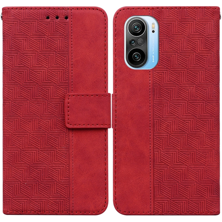 Geometric Embossed Leather Phone Case, For Xiaomi Redmi 9A, For Xiaomi Redmi 9C, For Xiaomi Redmi 10 / 10 Prime, For Xiaomi Redmi K40 / K40 Pro / Mi 11i