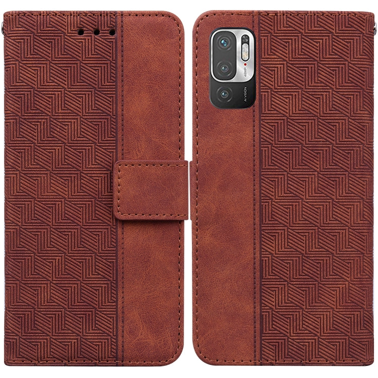 Geometric Embossed Leather Phone Case, For Xiaomi Redmi Note 8T, For Xiaomi Redmi Note 9 Pro / Note 9S, For Xiaomi Redmi Note 9 / 10X 4G, For Xiaomi Redmi Note 10 5G / Poco M3 Pro