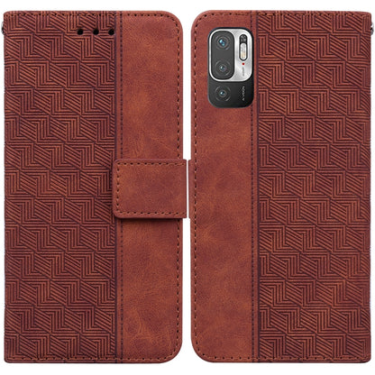 Geometric Embossed Leather Phone Case, For Xiaomi Redmi Note 8T, For Xiaomi Redmi Note 9 Pro / Note 9S, For Xiaomi Redmi Note 9 / 10X 4G, For Xiaomi Redmi Note 10 5G / Poco M3 Pro