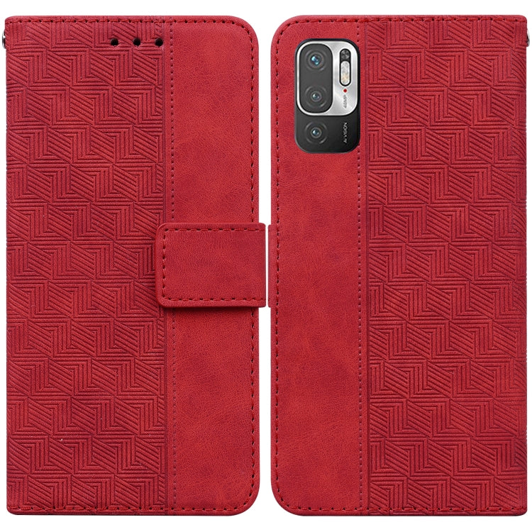 Geometric Embossed Leather Phone Case, For Xiaomi Redmi Note 8T, For Xiaomi Redmi Note 9 Pro / Note 9S, For Xiaomi Redmi Note 9 / 10X 4G, For Xiaomi Redmi Note 10 5G / Poco M3 Pro