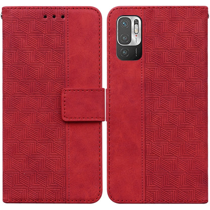 Geometric Embossed Leather Phone Case, For Xiaomi Redmi Note 8T, For Xiaomi Redmi Note 9 Pro / Note 9S, For Xiaomi Redmi Note 9 / 10X 4G, For Xiaomi Redmi Note 10 5G / Poco M3 Pro