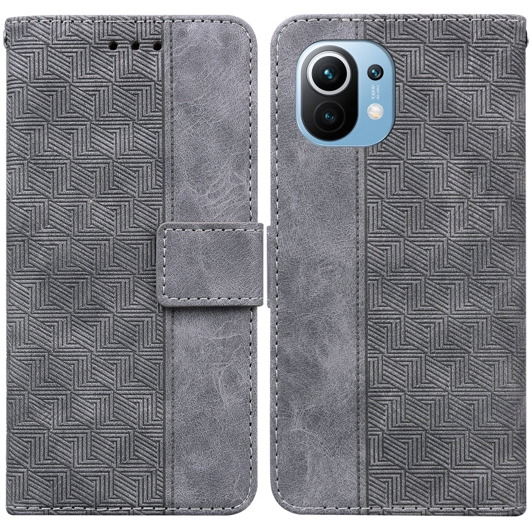 Geometric Embossed Leather Phone Case, For Xiaomi Redmi K40S, For Xiaomi Mi 11, For Xiaomi Mi 11 Pro, For Xiaomi Mi 11T / 11T Pro
