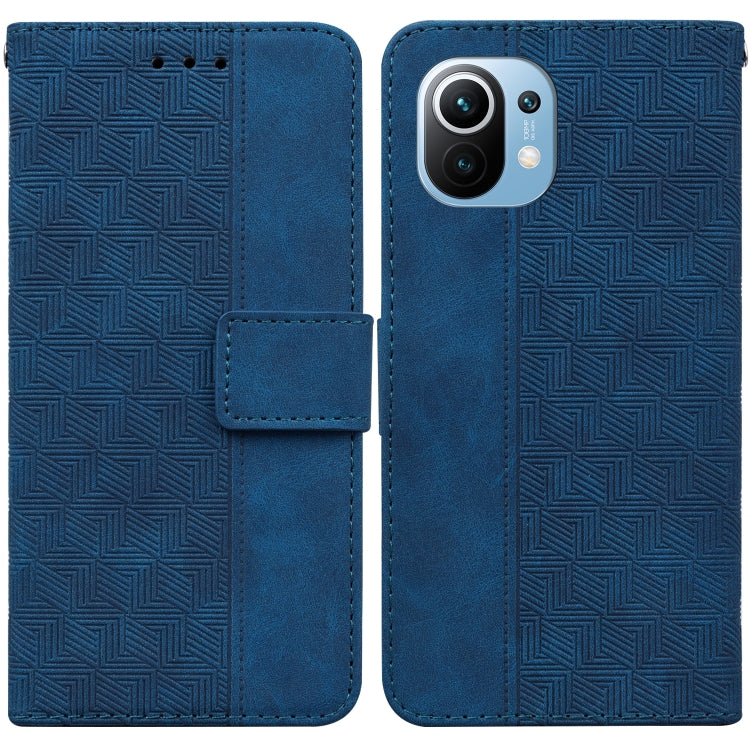 Geometric Embossed Leather Phone Case, For Xiaomi Redmi K40S, For Xiaomi Mi 11, For Xiaomi Mi 11 Pro, For Xiaomi Mi 11T / 11T Pro