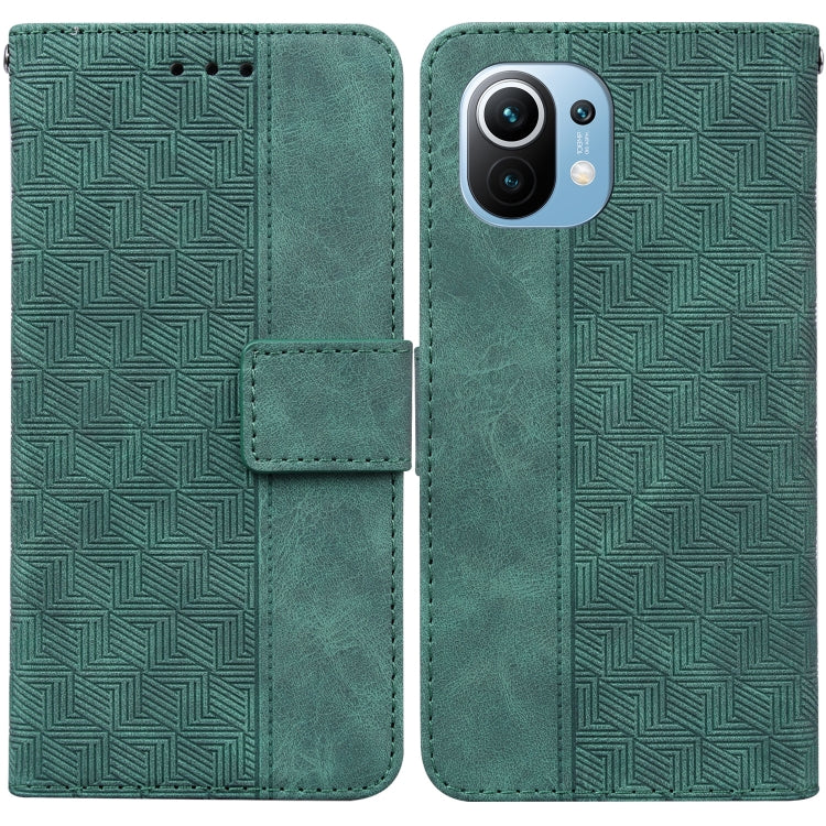 Geometric Embossed Leather Phone Case, For Xiaomi Redmi K40S, For Xiaomi Mi 11, For Xiaomi Mi 11 Pro, For Xiaomi Mi 11T / 11T Pro