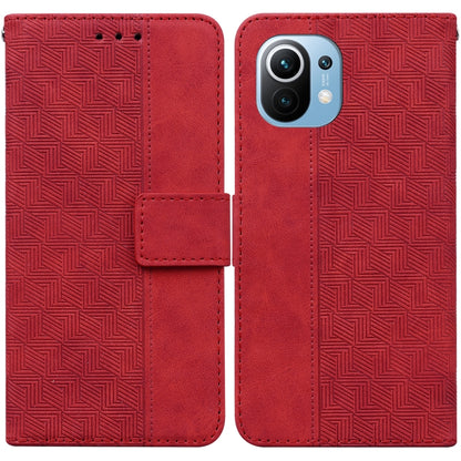 Geometric Embossed Leather Phone Case, For Xiaomi Redmi K40S, For Xiaomi Mi 11, For Xiaomi Mi 11 Pro, For Xiaomi Mi 11T / 11T Pro