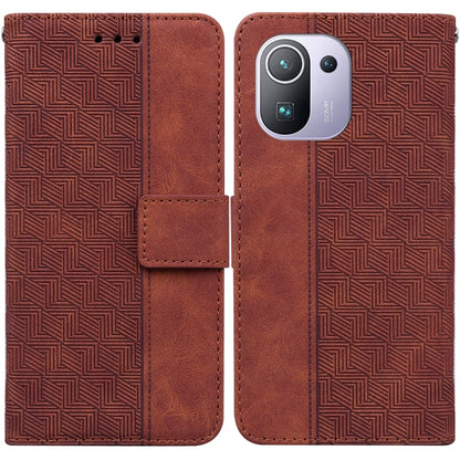 Geometric Embossed Leather Phone Case, For Xiaomi Redmi K40S, For Xiaomi Mi 11, For Xiaomi Mi 11 Pro, For Xiaomi Mi 11T / 11T Pro