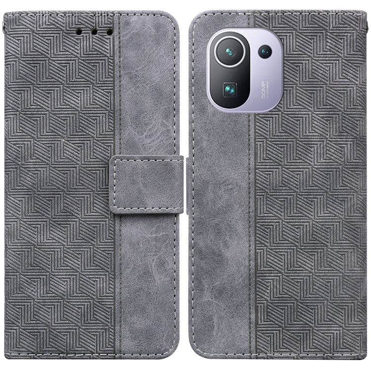 Geometric Embossed Leather Phone Case, For Xiaomi Redmi K40S, For Xiaomi Mi 11, For Xiaomi Mi 11 Pro, For Xiaomi Mi 11T / 11T Pro