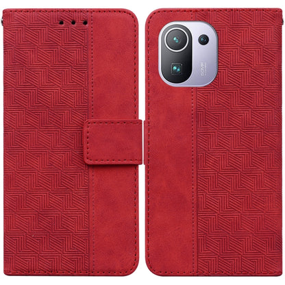 Geometric Embossed Leather Phone Case, For Xiaomi Redmi K40S, For Xiaomi Mi 11, For Xiaomi Mi 11 Pro, For Xiaomi Mi 11T / 11T Pro