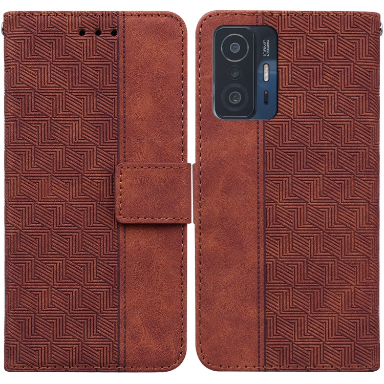 Geometric Embossed Leather Phone Case, For Xiaomi Redmi K40S, For Xiaomi Mi 11, For Xiaomi Mi 11 Pro, For Xiaomi Mi 11T / 11T Pro