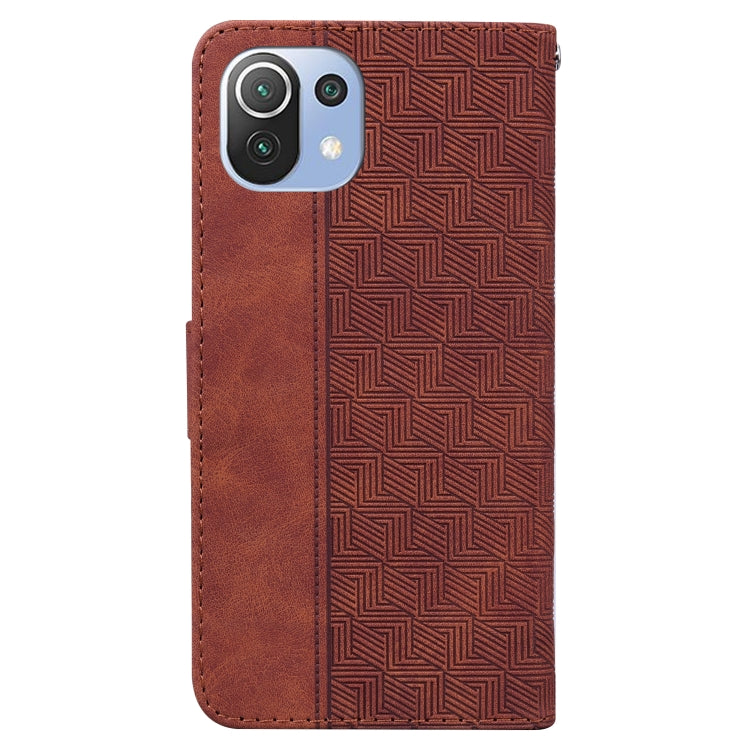 Geometric Embossed Leather Phone Case, For Xiaomi Mi 11 Lite 5G / 4G